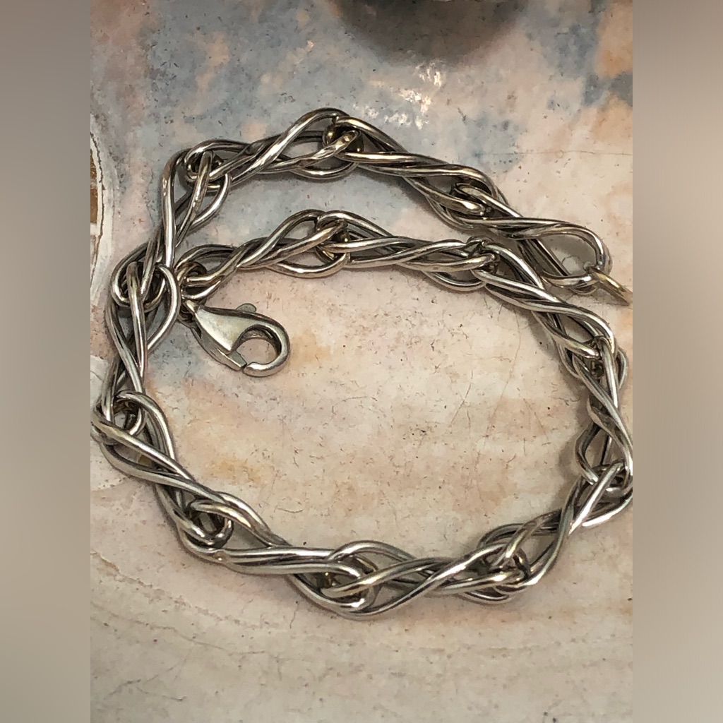 14k Turkey White Gold Chain Bracalet Women Size 7.5/ 3.87 G